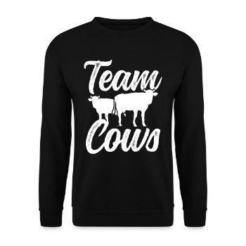 Team Cows Animals Cow Dairy cow Farm - Unisex Sweatshirt - black - Front - Alina (178cm) & Michal (187cm)