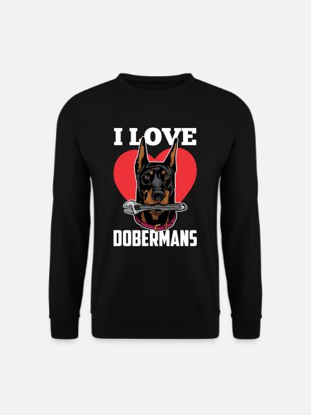 Ich Liebe Dobermänner Hunde Doberman Dobermann - Unisex Pullover - Schwarz