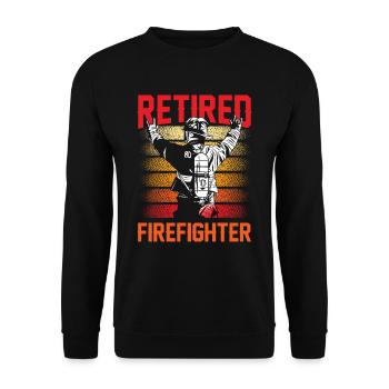 Retired firefighter Fire brigade pension pensioner - Unisex Sweatshirt - black - Front - Alina (178cm) & Michal (187cm)