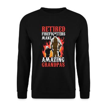 Les pompiers à la retraite sont le grand-père de l’arrière-grand-père - Sweat-shirt Unisexe - noir - Devant - Alina (178cm) & Michal (187cm)