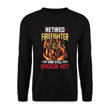 Retired firefighter and still hot - Unisex Sweatshirt - black - Front - Alina (178cm) & Michal (187cm)