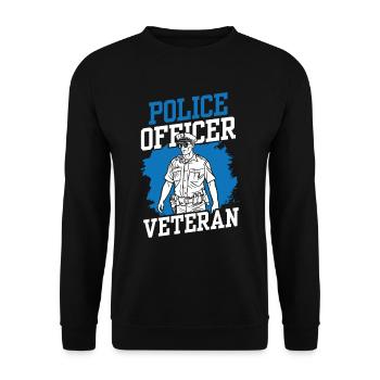 Police Officer Veteran Police Policeman Pension - Unisex Sweatshirt - black - Front - Alina (178cm) & Michal (187cm)