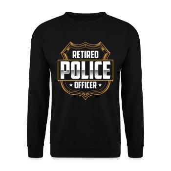 Policier à la retraite Policier à la retraite Retraité - Sweat-shirt Unisexe - noir - Devant - Alina (178cm) & Michal (187cm)