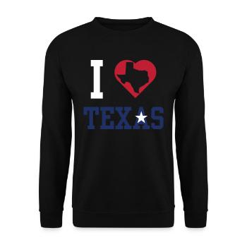 Ich Liebe Texas Texanisch Texaner Sprüche Stolz - Unisex Pullover - Schwarz - Vorne - Alina (178cm) & Michal (187cm)