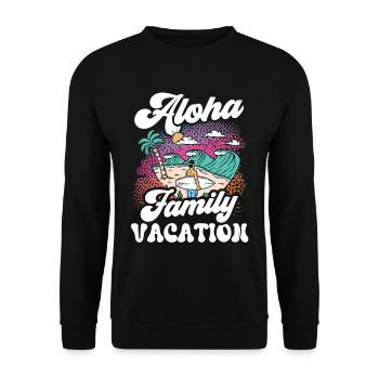 Aloha Familienurlaub Familie Familienferien - Unisex Pullover - Schwarz - Vorne - Alina (178cm) & Michal (187cm)