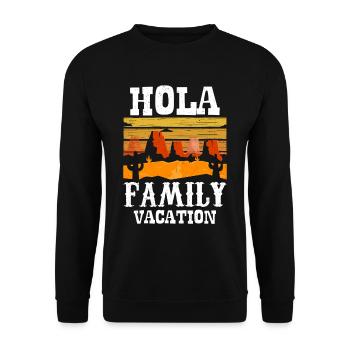 Hola Family Holidays Family Holidays Family - Unisex Sweatshirt - black - Front - Alina (178cm) & Michal (187cm)