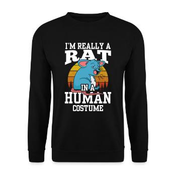 Ich Bin Eine Ratte In Einem Menschlichen Kostüm - Unisex Pullover - Schwarz - Vorne - Alina (178cm) & Michal (187cm)