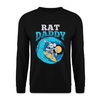 Rat Daddy Rat Papa Boy Type Rat Animal Cute - Unisex Sweatshirt - black - Front - Alina (178cm) & Michal (187cm)