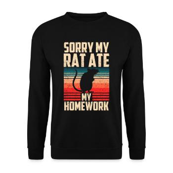 My rat ate my homework animal - Unisex Sweatshirt - black - Front - Alina (178cm) & Michal (187cm)