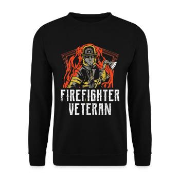 Firefighter Veteran Retirement Retirement Fire Brigade - Unisex Sweatshirt - black - Front - Alina (178cm) & Michal (187cm)