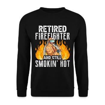 Retired firefighter and still hot - Unisex Sweatshirt - black - Front - Alina (178cm) & Michal (187cm)