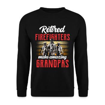 Feuerwehrmänner Im Ruhestand Sind Tolle Opas Opa - Unisex Pullover - Schwarz - Vorne - Alina (178cm) & Michal (187cm)