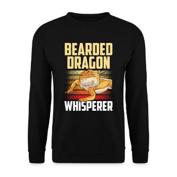 Bartagamen Flüsterer Haustier Tier Bearded Dragon - Unisex Pullover - Schwarz - Vorne - Alina (178cm) & Michal (187cm)