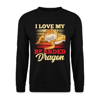 I love my bearded dragon animal bearded dragon - Unisex Sweatshirt - black - Front - Alina (178cm) & Michal (187cm)