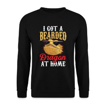 I have a bearded dragon at home Bearded Dragon - Unisex Sweatshirt - black - Front - Alina (178cm) & Michal (187cm)