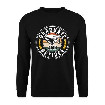 Graduates and pensioners graduated graduation ceremony - Unisex Sweatshirt - black - Front - Alina (178cm) & Michal (187cm)