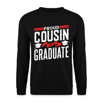 Stolzer Cousin Eines Absolventen Absolvent - Unisex Pullover - Schwarz - Vorne - Alina (178cm) & Michal (187cm)