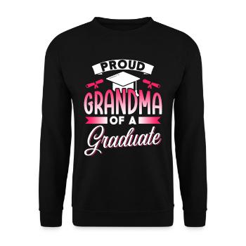 Proud grandmother of a graduate - Unisex Sweatshirt - black - Front - Alina (178cm) & Michal (187cm)