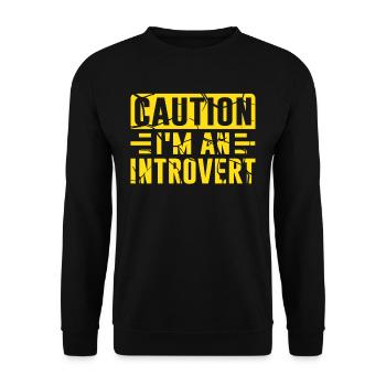 Beware I'm an introvert Shy - Unisex Sweatshirt - black - Front - Alina (178cm) & Michal (187cm)