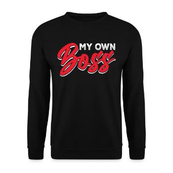 Mein Eigener Chef Selbstständig Freelancer - Unisex Pullover - Schwarz - Vorne - Alina (178cm) & Michal (187cm)