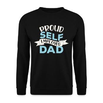 Proud self-employed father Self-employed - Unisex Sweatshirt - black - Front - Alina (178cm) & Michal (187cm)