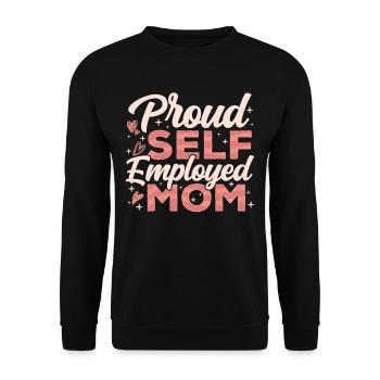 Fière mère indépendante Travailleur autonome - Sweat-shirt Unisexe - noir - Devant - Alina (178cm) & Michal (187cm)