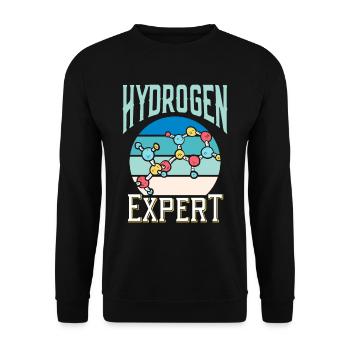 Hydrogen Expert Hydrogen Element Energy - Unisex Sweatshirt - black - Front - Alina (178cm) & Michal (187cm)