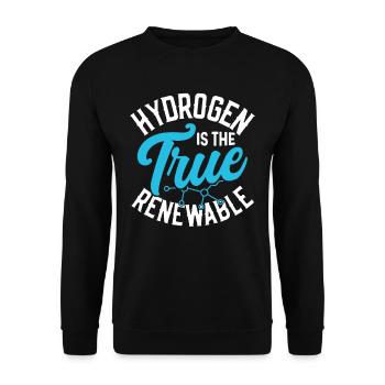Hydrogen is the true renewable energy - Unisex Sweatshirt - black - Front - Alina (178cm) & Michal (187cm)