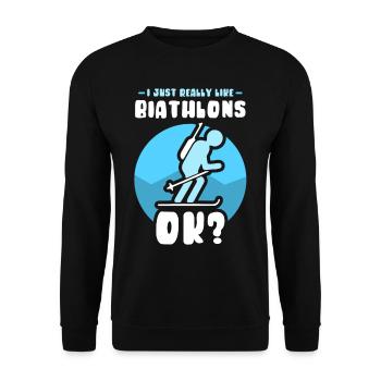 J’aime beaucoup les biathlons biathlon biathlète - Sweat-shirt Unisexe - noir - Devant - Alina (178cm) & Michal (187cm)