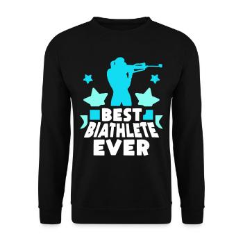 Bester Biathlet Aller Zeiten Biathletin Biathlon - Unisex Pullover - Schwarz - Vorne - Alina (178cm) & Michal (187cm)