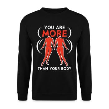 You are more than your body annoys body shaming - Unisex Sweatshirt - black - Front - Alina (178cm) & Michal (187cm)