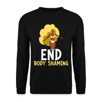 body shaming stop agaçant bodyshaming - Sweat-shirt Unisexe - noir - Devant - Alina (178cm) & Michal (187cm)