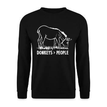 Âne > les amoureux des gens Ferme Sweet Animal - Sweat-shirt Unisexe - noir - Devant - Alina (178cm) & Michal (187cm)