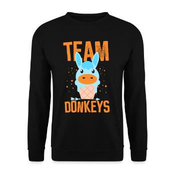 Team Donkey Lovers Farm Animal Cute - Sweat-shirt Unisexe - noir - Devant - Alina (178cm) & Michal (187cm)