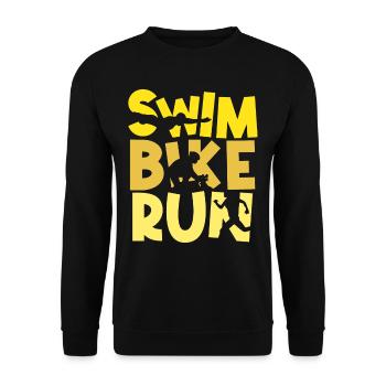 Swim Bike Run Triathletin Triathlet Triathlon - Unisex Pullover - Schwarz - Vorne - Alina (178cm) & Michal (187cm)