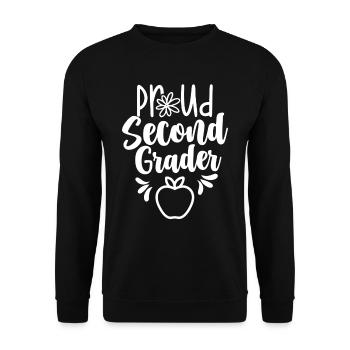 Proud Second Grader School Teacher Second Class - Unisex Sweatshirt - black - Front - Alina (178cm) & Michal (187cm)
