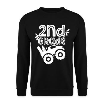 Zweite Klasse Schüler Schule Zweitklässler Lehrer - Unisex Pullover - Schwarz - Vorne - Alina (178cm) & Michal (187cm)