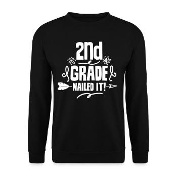 Zweite Klasse Volltreffer Lehrer Zweitklässler - Unisex Pullover - Schwarz - Vorne - Alina (178cm) & Michal (187cm)
