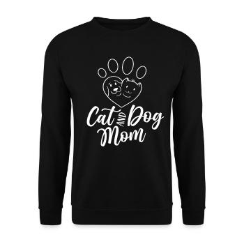 Cat and Dog Mom Cat Lovers Dogs - Unisex Sweatshirt - black - Front - Alina (178cm) & Michal (187cm)