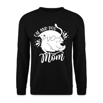 Cat and Dog Mom Lovers Cats Dogs - Unisex Sweatshirt - black - Front - Alina (178cm) & Michal (187cm)