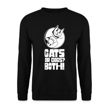 Chats ou chiens à la fois amoureux des chiens chat - Sweat-shirt Unisexe - noir - Devant - Alina (178cm) & Michal (187cm)