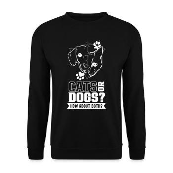 Cats or dogs how about both cats - Unisex Sweatshirt - black - Front - Alina (178cm) & Michal (187cm)