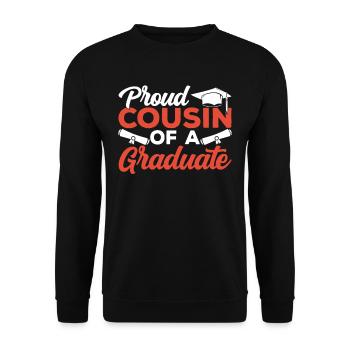 Proud cousin of a graduate - Unisex Sweatshirt - black - Front - Alina (178cm) & Michal (187cm)