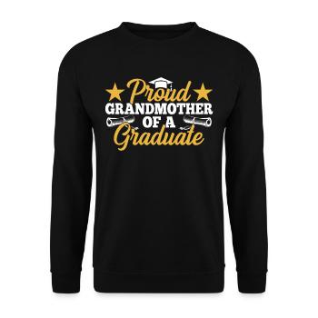 Proud grandmother of a graduate - Unisex Sweatshirt - black - Front - Alina (178cm) & Michal (187cm)