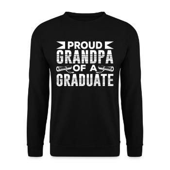 Proud grandfather of a graduate - Unisex Sweatshirt - black - Front - Alina (178cm) & Michal (187cm)