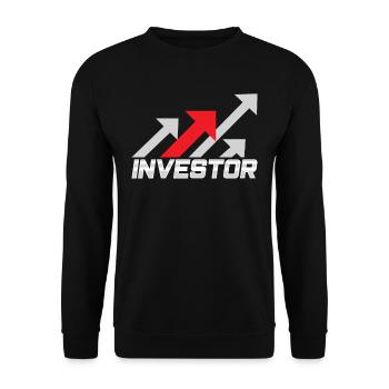 Anleger Investor Finanzier Investieren Anlegen - Unisex Pullover - Schwarz - Vorne - Alina (178cm) & Michal (187cm)