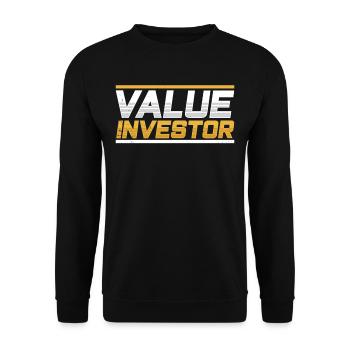 Value Investor Anleger Finanzier Investieren - Unisex Pullover - Schwarz - Vorne - Alina (178cm) & Michal (187cm)