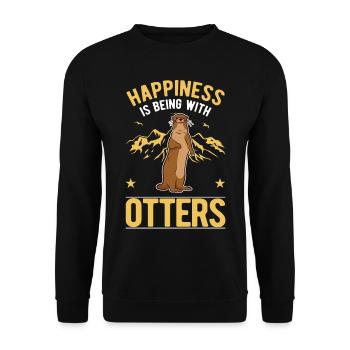 Loutre chance loutre Loutre de mer - Sweat-shirt Unisexe - noir - Devant - Alina (178cm) & Michal (187cm)