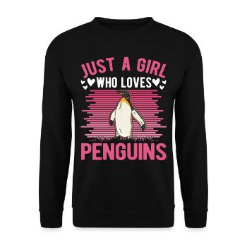 Penguin Girl Penguin - Unisex Sweatshirt - black - Front - Alina (178cm) & Michal (187cm)