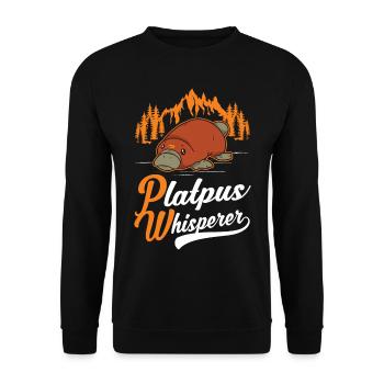 Schnabeltier Flüsterer Platypus Whisperer - Sweat-shirt Unisexe - noir - Devant - Alina (178cm) & Michal (187cm)